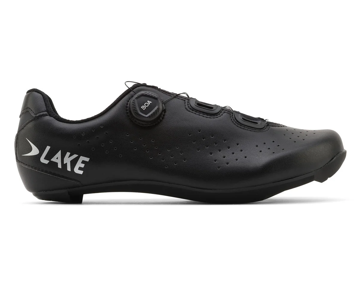 Lake Cycling CX178-X Road Shoes (Black/Silver) (Wide Width) (45) (Wide)